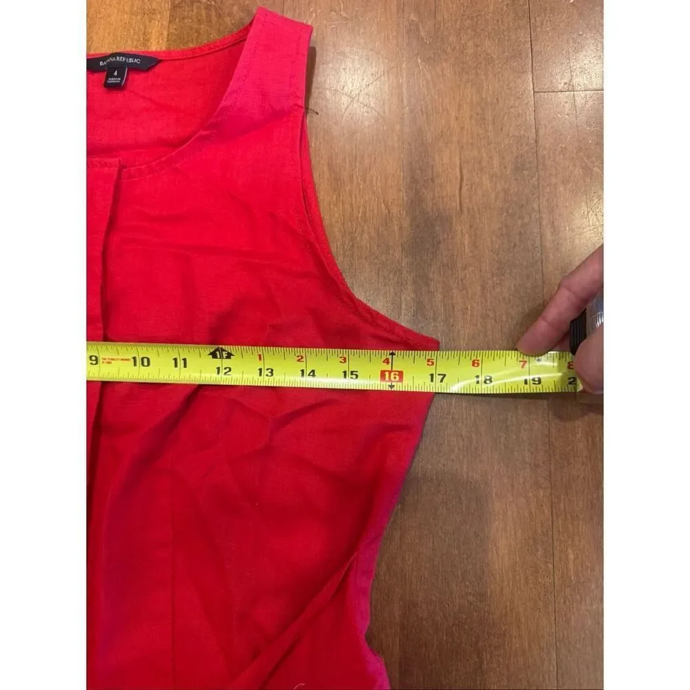 Banana Republic Red Linen Blend Jumpsuit Womens 4 Wide Leg Belted Sleeveless Poc